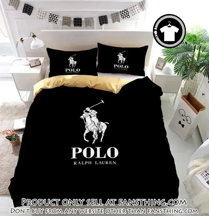 Ralph lauren black fashion luxury brand premium bedding set home decor fst4904842
